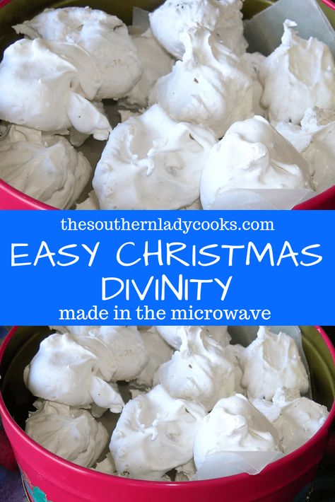 Christmas Divinity, Divinity Recipe, Divinity Candy, Maple Fudge, Peach Bread, Christmas Candy Easy, Easy Christmas Candy Recipes, The Southern Lady Cooks, Southern Lady Cooks