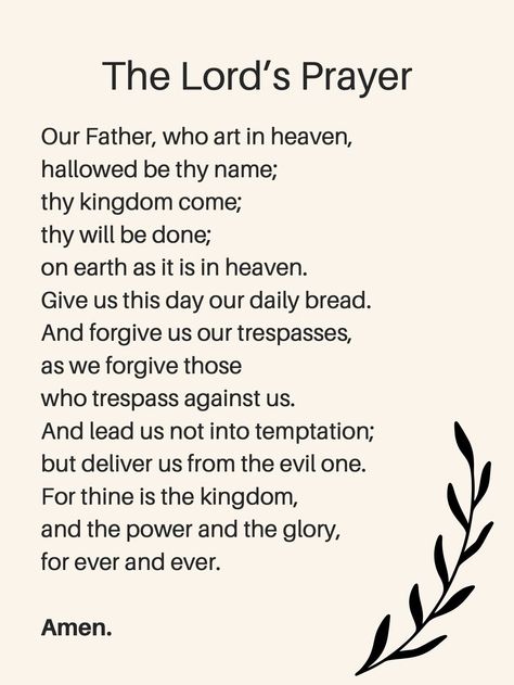 The Lord's Prayer, INSTANT DOWNLOAD, Printable Art, Poster, Christian, Prayer, Bible Verse, Scripture, 16x20, 8x10, 8.5x11, Multiple sizes! Use this handy reminder to connect with the Lord in Prayer.  I have included the no leaf version also, so you will get 5 files total! THIS IS A DIGITAL DOWNLOAD, you will receive a download link after purchase is complete.  You can then save the file for printing, or whatever you want to use it for. You will receive versions in 3 sizes... 16x20 and 8x10 (for framing) and 8.5x11 for your standard printer paper. You WILL NOT receive a file or product in the mail.  Buyer is responsible for printing the file.   The product is as appears, and is not customized. You can download your digital download products at anytime in your Etsy account.  Enjoy! Scriptures For Front Door, The Lord's Prayer Poster, Our Lords Prayer, Bible Verses For Anointing Your Home, Prayers From The Bible, The Lord's Prayer Wallpaper, Bible Prayers Scriptures, Matthew 6:9-13 Lord's Prayer, The Lord’s Prayer