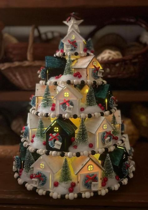 Wooden House Advent Calendar, Christmas Tree Shopping, Advent Calendar House, Diy Christmas Village Displays, Advent House, Advent Crafts, Christmas Advent Calendar Diy, Hobby Lobby Christmas, Christmas Crafts To Sell