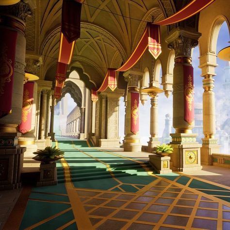 Fantasy Desert House Concept Art, Indian Palace Concept Art, Desert Palace Fantasy Art, Egyptian Palace Concept Art, Fantasy Palace Interior Concept Art, Fantasy Palace Concept Art, Arabian Palace Fantasy Art, Fantasy Temple Concept Art, Desert Palace Concept Art