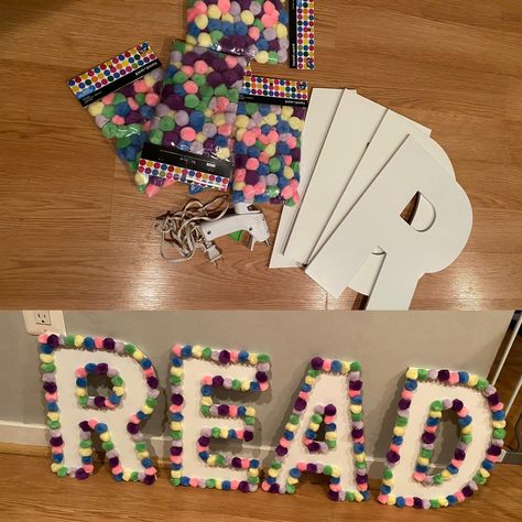 Hobby Lobby Classroom Ideas, Read Sign For Classroom Diy, Pom Pom Classroom Decor, Book Nook Classroom, Read Nook, Classroom Reading Nook, Diy Classroom Decor, Book Nook Decor, Reading Nook Classroom