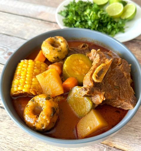 Mole de Olla (Mexican Beef Soup) - Thrift and Spice Authentic Mexican Beef, Tex Mex Soup, Mexican Beef Soup, Beef And Vegetable Soup, Mexican Squash, Mexican Beef, Beef Shank, Ancho Chili, Mexican Soup