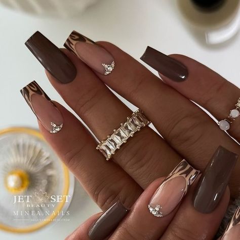 Gray Nail Designs Fall, Creamy Nails, Light Brown Nails, Xtreme Gel, Dark Brown Nails, Nail Inspo Ideas, Pink Nails Inspiration, Brown Nail Designs, Beige Nails Design