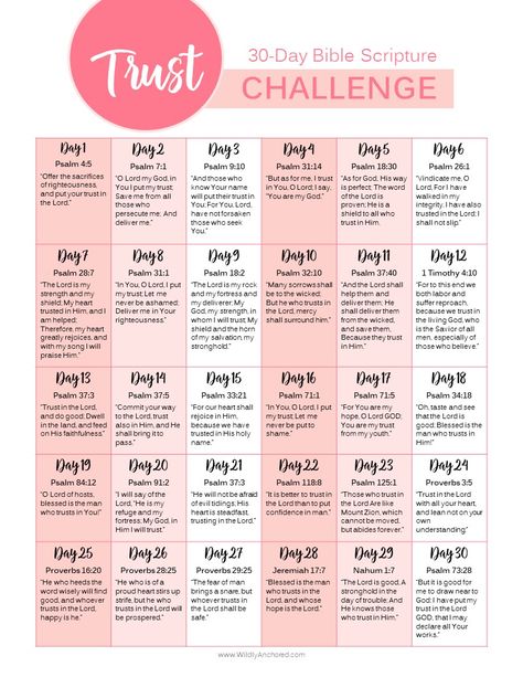 FREE 30-Day Trust Bible Scripture Challenge Printable Trust Challenge, Scripture Plans, Scripture Challenge, Bible Plans, Bible Reading Plans, Scripture Writing Plans, Scripture Writing, Writing Plan, Bible Study Plans