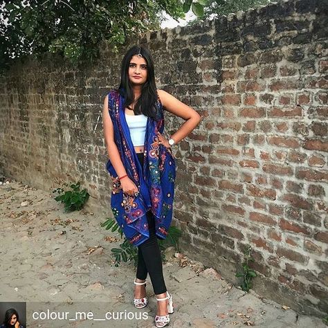 from @colour_me__curious -  Lets get real! If youre just like me and plan your outfits at the very last moment I got you covered as well. All you need is a bright dupatta/scarf a crop top a pair of leggings/ jeans and you are ready to ace the Diwali game.?? Hit the link in my bio to know how I turned this dupatta into a shrug. Hope it helps.?? . . . . . . . . #festivedressing#festivewear#festivevibes#ethnic#ethnicstyle#festivestyle#styleguide#fashionblogger#styleblogger#diwalioutfits#d www.indiacontempo.com Top With Dupatta, Saree Drape, Party Deco, Viking Woman, Last Moment, Fur Clothing, Jean Top, Get Real, Festival Dress