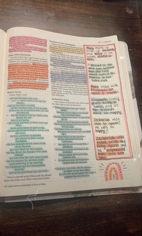 Bible Highlighting And Notes, Bible Highlighter Key, Best Bible For Journaling, Aesthetic Bible Note Taking, Bible Side Notes, Bible Margin Notes, Highlighted Bibles, Niv Bible Journaling, Bible Highlighting System Simple