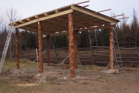 Lean-To Pole Barn Plans - Yesterday's Tractors Diy Pole Barn, Shed Design Plans, Pole Barn Designs, Horse Shed, Pole Barn Plans, Loafing Shed, Building A Pole Barn, Lean To Shed Plans, Horse Shelter