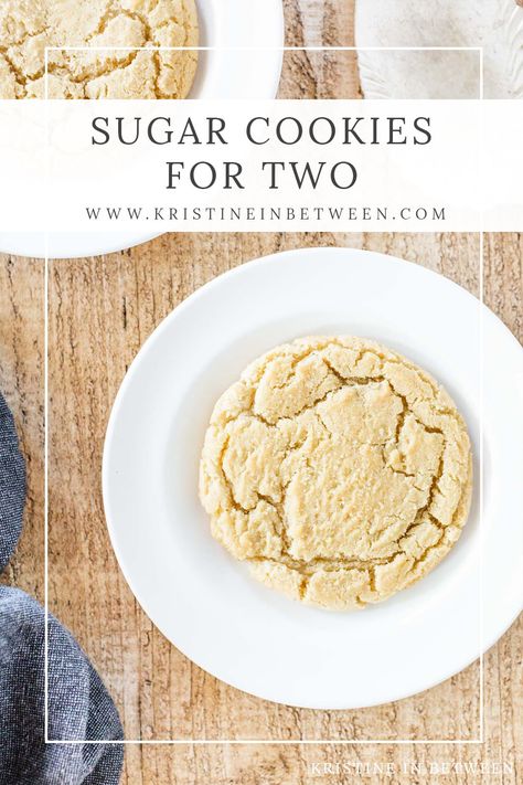 These sugar cookies for two are the perfect treat, with crispy edges and soft, chewy centers. They have a rich, buttery flavor with a hint of vanilla. Topped with crunchy sugar, these delicious little cookies are just right for sharing or indulging on your own. Sugar Cookie For One, Cookies For Two, Recipe For Two, Perfect Sugar Cookies, Best Christmas Cookie Recipe, Baking Crafts, Chewy Sugar Cookies, Sugar Cookie Recipe, Best Sweets