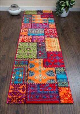 Hippie Rug, Multicoloured Rug, Hippie House, Long Living Room, Funky Rugs, Applique Art, Staircase Makeover, Rainbow Boho, Gorgeous Houses