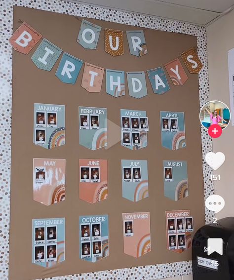 Form Board Ideas Secondary, Boho Birthday Wall Classroom, Classroom Inspiration Preschool, All About Me Display Board, Polaroid Classroom Ideas, Classroom Decor Toddler Room, Meet Your Teacher Bulletin Board, Birthday Walls For Classroom, Birthdays Classroom Display Ideas