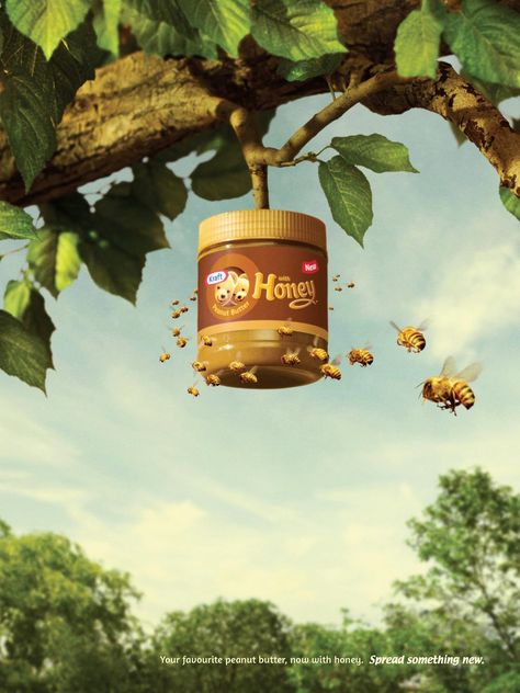 Kraft: Beehive | Ads of the World™ Kraft Peanut Butter, Honey Packaging, 귀여운 음식 그림, 광고 디자인, Creative Advertising Design, Publicidad Creativa, Graphic Design Ads, Food Graphic Design, Poster Ads