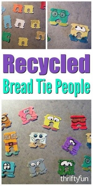 Plastic Bread Tab Crafts, Bread Tab Crafts, Card Swap Ideas, Bread Ties Crafts, Bread Tabs, Bread Ties, Plastic Recycle, Gs Swaps, Camping Crafts For Kids