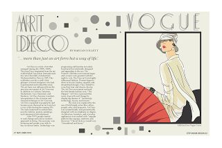 Feather of Lead Designs: Recreated Art Deco Image Magazine Two-Page Spread Art Deco Graphic Design, Art Deco Magazine, Mood Board Layout, Graphic Design Book Cover, Latest Graphic Design Trends, Design Article, Graphic Design Books, Graphic Design Trends, Article Design