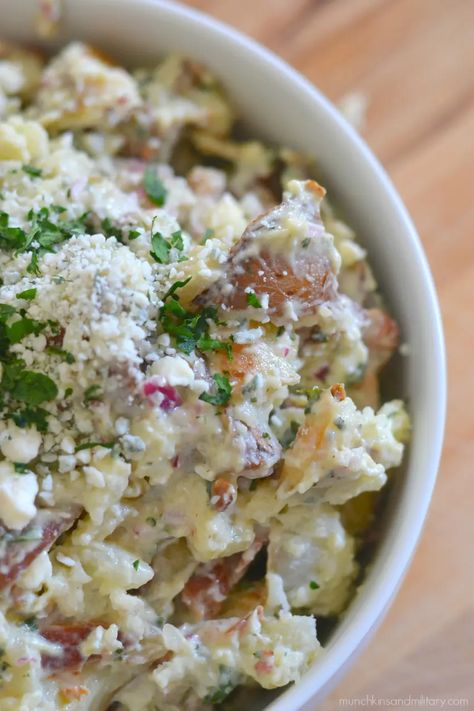 Blue Cheese Potato Salad, 90s Playlist, Potato Salad Dill, Potatoe Salad, Blue Cheese Recipes, Delicious Side Dishes, Chicory Recipe, Side Salads, Cheese Potato