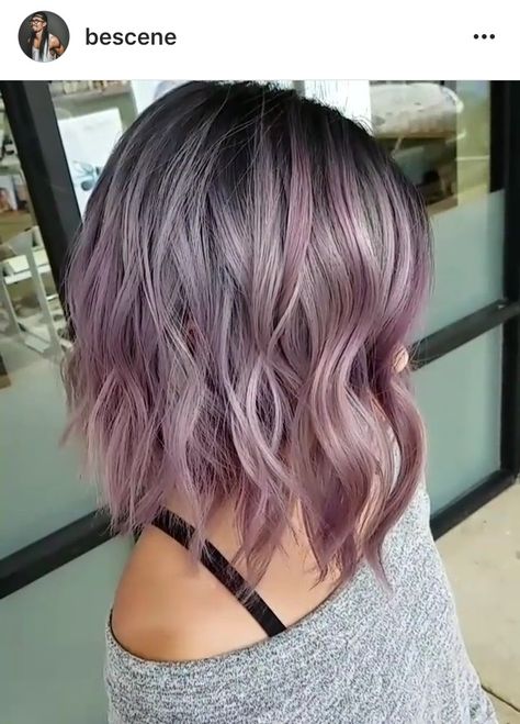 METALLIC MAUVE ▶️ Dark Gunmetal Base to Dimensional Metallic Mauve Balayage. Long bob haircut and color by Me! Using all @schwarzkopfusa & @brazilianbondbuilder #b3. Formula* Base: 5-12,6-12,E-1,0-22,2g 1-1. Mauve: 10-21,9.5-29, 0-11,0-99 all 7vol.  lived in tousled style by @hairbyapes #BESCENE Lilac Hair, Lavender Hair, Hair Color Purple, Hair Color Pink, Hair Shades, Ombre Hair Color, Hair Coloring, Easy Hair, Pastel Hair