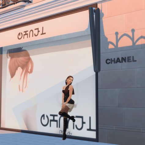 Chanel Store Paris | Patreon Chanel Store Paris, Ralph Lauren Restaurant, The Sims 4 Lots, Sims Stories, Chanel Store, Casas The Sims 4, Sims Four, You're Amazing, Sims 4 Build