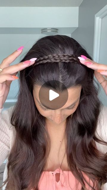 Front Hair Styles Easy, Braid Headband Tutorial, Curled Hair With Braid, Easy And Beautiful Hairstyles, Braided Headband Hairstyle, Braiding Your Own Hair, Easy Hairstyles For Thick Hair, Beautiful Braided Hair, Natural Hair Tutorials