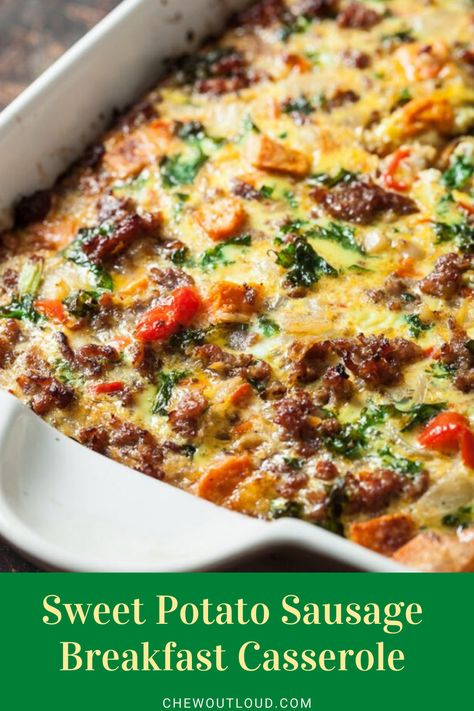 Aip Breakfast Casserole Recipes, Whole 30 Breakfast Bake, Gf Df Breakfast Casserole, Paleo Egg Bake, Healthy Breakfast With Sausage, Half Baked Harvest Breakfast Casserole, Healthy Breakfast Casserole Clean Eating, Sweet Potato Recipes Low Carb, Turkey Breakfast Sausage Recipes