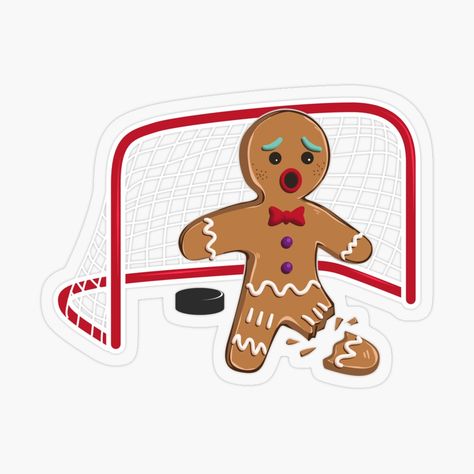 Christmas Hockey, Ice Hockey Goalie, Hockey Christmas, Christmas Gift For Men, Christmas Gingerbread Man, Gift Ide, Hockey Humor, Christmas Doodles, Christmas Gingerbread Men