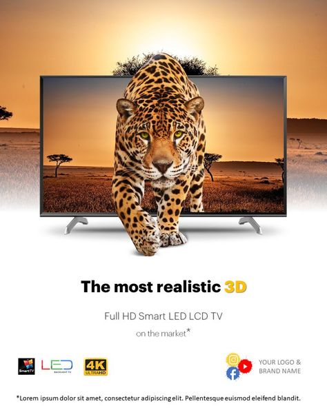 Our vision of 3D LCD TV ad Led Tv Creative Ads, Tv Ads Design, 3d Creative Ads, Tv Banner Design, Tv Advertising Design, Tv Social Media Design, Tv Ads Creative, Tv Graphic Design, 3d Tv