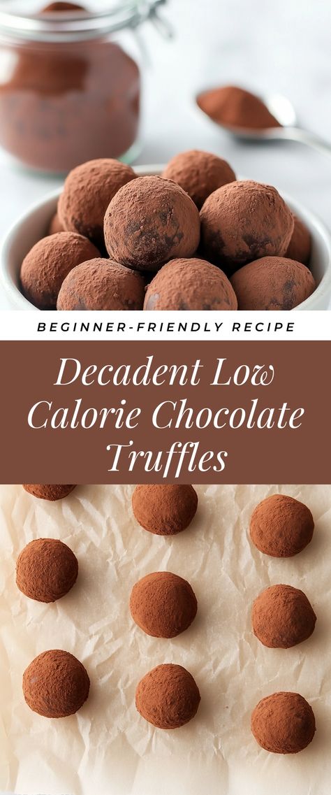 Image for Decadent Low Calorie Chocolate Truffles Low Calorie Chocolate Snacks, Low Cal Sweet Treats, Low Calorie Desserts Healthy, Low Calorie Sweet Treats, Low Calorie Chocolate Desserts, Low Calorie Candy, Healthy Truffles, Low Calorie Treats, Heathy Eats