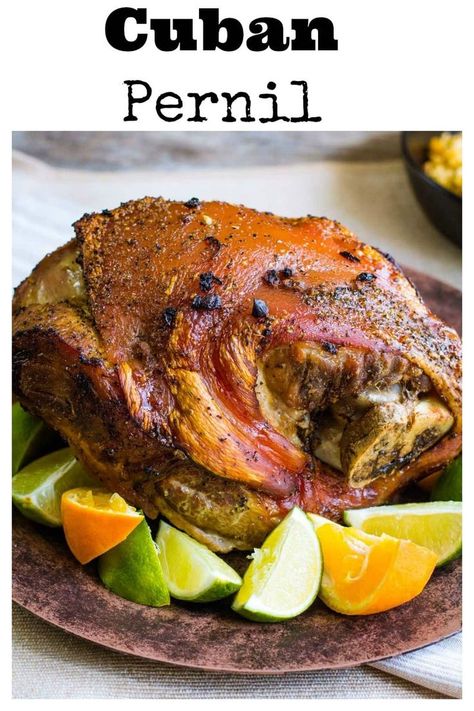 Succulent and juicy Cuban Pernil. Roasted pork shoulder marinated and roasted to perfection! #pernil #Cubanfood Pernil Recipe, Cuban Pork Roast, Caribbean Foods, Cuban Pork, Pork Shoulder Recipes, Pork Shoulder Roast, Clam Recipes, Roasted Pork, Gourmet Chef