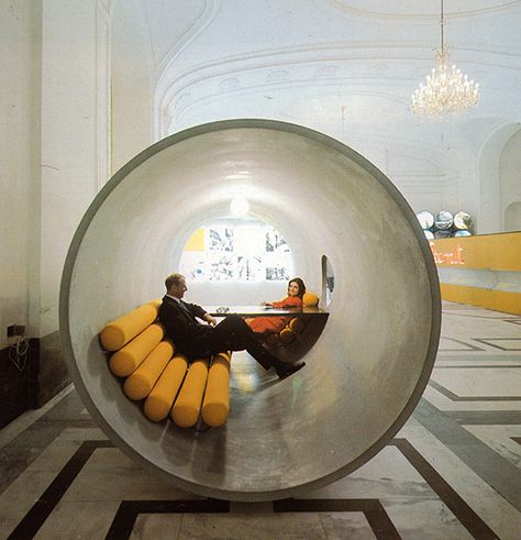 aqqindex: “ Hans Hollein, Exhibition, 1969 ” Philip Johnson, Norman Foster, Mesa Exterior, Street Furniture, Office Inspiration, Commercial Interiors, Exhibition Design, Space Design, 인테리어 디자인