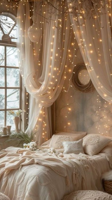 Comfy Room, Dream Bedrooms, Romantic Bedroom Decor, Decor Ideas Bedroom, Luxury Bedroom Decor, Boho Style Bedroom, Bedroom Decor For Couples, Casa Vintage, Cute Bedroom Decor