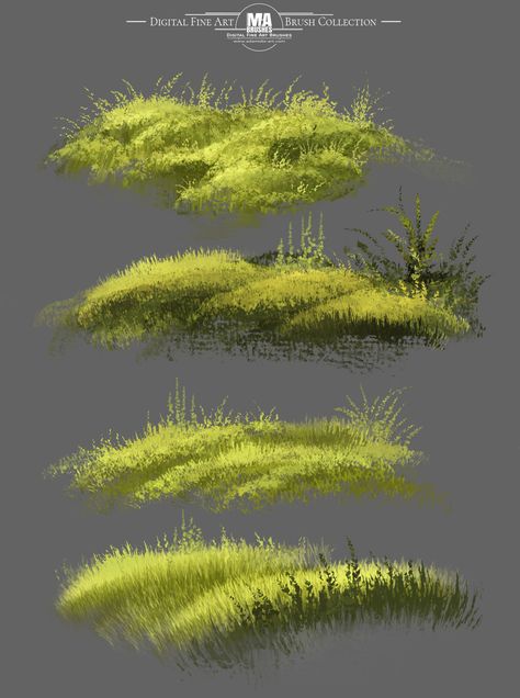 Grass Drawing, Grass Backdrops, Grass Painting, Grass Wallpaper, Digital Painting Techniques, Digital Painting Tutorials, Photoshop Art, Painting Lessons, Art Brushes