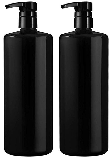 Amazon.com: BAR5F Empty Shampoo Bottle with Pump, Black, 1 Liter/32 Ounce Refillable Dispensing Containers for Conditioner, Body Wash, Hair Gel, Liquid Soap, DIY Lotions and Massage Oils (Pack of 2): Health & Personal Care Body Wash Packaging, Shampoo Packaging, Black Shampoo, Diy Shampoo, Wash Hair, Diy Lotion, Modern Packaging, Cream Highlighter, Black Cosmetics