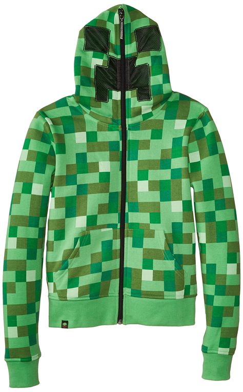 Minecraft Creeper Hoodie, Creeper Hoodie, Minecraft Hoodie, Minecraft Gifts, The Creeper, Up Costumes, Hoodie Green, Back To School Outfits, Creepers