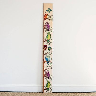 This fun and beautiful owl growth chart is a print of an original watercolor painting. Add a name or initials up to 9 characters in length. Installation is a snap with adhesive wall strips (included). The birch plywood lies flat, is smooth and prints beautifully. Printed with low/no-VOC inks, called UV curable inks, which are solvent-free, and will not fade. The best pen to use is a Sharpie Ultra Fine Point. The light color of our birch plywood is our "white" onto which we print our artwork and Growth Chart Ruler Diy, Growth Charts Diy, Owl Preschool, Wood Height Chart, Wooden Ruler Growth Chart, Growth Chart For Kids, Boys Growth Chart, Wooden Height Chart, Wooden Growth Chart