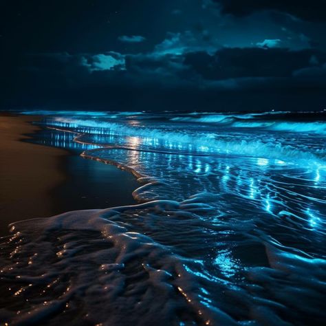 Bioluminescent Ocean Aesthetic, Bioluminiscente Beach, Biolumenesent Beach, Biolumenesent Ocean, Bioluminescent Mermaid, Whitney Core, Bioluminescence Water, Bioluminescent Ocean, Bioluminescence Beach