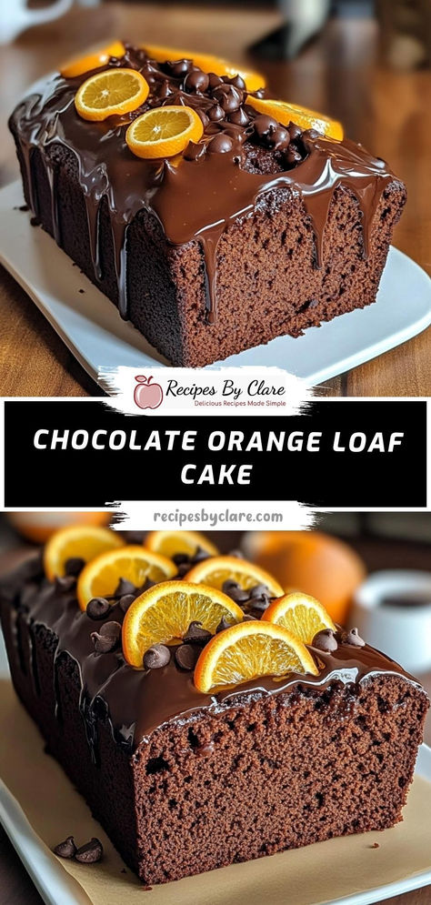 A beautiful blend of fresh orange zest and smooth chocolate, this loaf cake is rich, zesty, and delightfully moist. Buttermilk and cocoa bring a depth of flavor, while chocolate chips add a touch of indulgence.

Ingredients:

½ cup buttermilk
½ cup cocoa powder
2 eggs
Zest of 1 orange
Each bite of this cake bursts with citrus zest and the deep warmth of chocolate. Orange Chocolate Loaf Cake, Orange Chocolate Chip Cake, Chocolate Orange Loaf, Chocolate Orange Loaf Cake, Christmas Cake Loaf, Loaf Cakes Recipes, Chocolate Loaf Bread, Saturday Appetizers, Orange Chocolate Cake Recipe