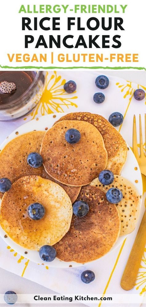 Vegan Rice Flour Recipes, Rice Flour Pancakes Recipe, Brown Rice Flour Pancakes, Rice Flour Pancakes, Mochi Recipes, Rice Flour Recipes, 3 Ingredient Pancakes, Banana And Rice, Rice Pancakes