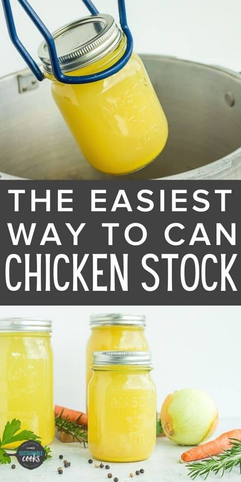 Canning Chicken Broth is an amazing way to preserve this amazing staple of so many homemade recipes. Homemade broth is a very simple, sustainable, and affordable process! Canning Homemade Chicken Broth, Pressure Canning Bone Broth, Canning Chicken Stock Water Bath, Canned Chicken Broth Recipes, How To Can Chicken Broth, Canning Chicken Broth Water Bath, Can Chicken Broth, Pressure Canning Chicken Broth, Canning Broth