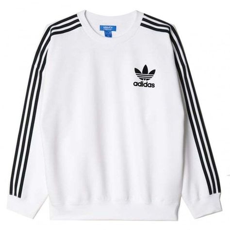 Adidas Originals Adicolor Fashion Crewneck Sweatshirt (635 ARS) ❤ liked on Polyvore featuring tops, hoodies, sweatshirts, crewneck sweatshirts, crew-neck tops, adidas originals sweatshirt, crew neck sweatshirts and crew top Sweatshirt Dress Outfit, Looks Adidas, Sweatshirt Street Style, Sweatshirt Adidas, Sweatshirt Refashion, Upcycle Sweatshirt, White Crewneck Sweatshirt, Adidas Vintage, White Crewneck