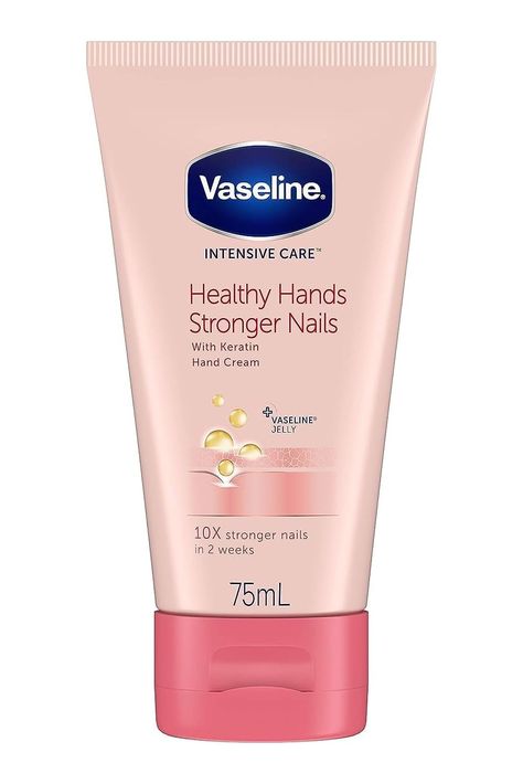 Vaseline Hand Cream for Very Dry Hands, Intensive Care Healthy Hands Stronger Nails Cream 75 ml Nails Cream, Dry Skin Lotion, Nails Stronger, Stronger Nails, Vaseline Jelly, Lotion For Dry Skin, Cream Nails, Strong Nails, Womens Nails