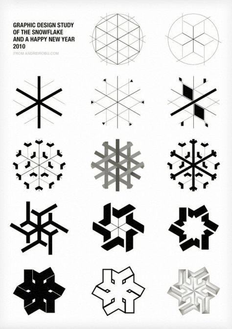 Graphic Design Study of the Snowflake by Andrei D. Robu. (wrapping inspiration) Graphic Design Images, Snowflake Designs, Zentangle Patterns, Christmas Illustration, 로고 디자인, History Design, Interior Design Trends, Christmas Design, Graphic Design Logo