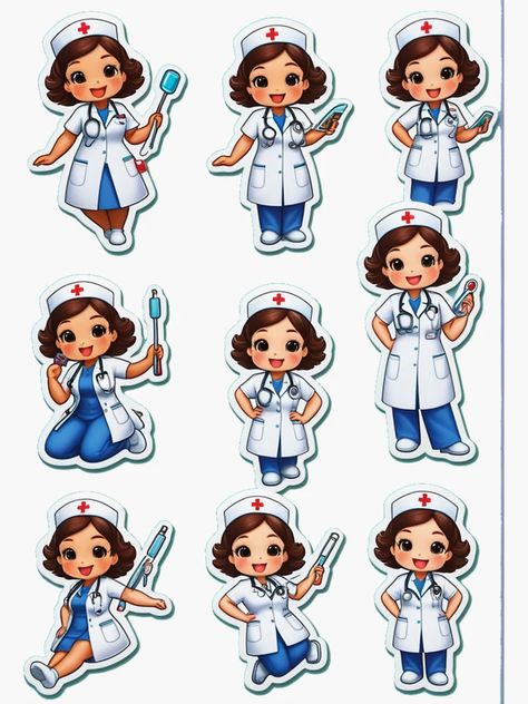 Nursing Printable Stickers, Nursing Stickers Free Printable, Nurse Collage, Nursing Stickers, Nurse Clip Art, Colorful Scrapbook, Nurse Stickers, Iphone Wallpaper Classy, Diy Picture Frames