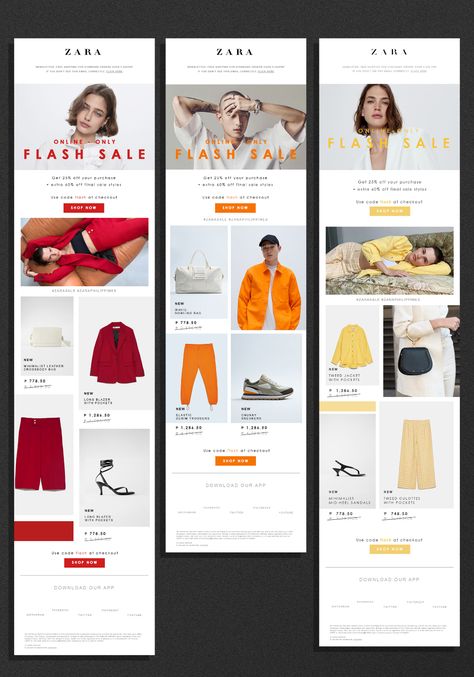 ZARA Newsletter Concept on Behance Email Marketing Design Layout, Newsletter Design Layout, Newsletter Design Inspiration, Zara Clothing, Mailing Design, Fashion Web Design, Email Layout, Newsletter Layout, Newsletter Inspiration