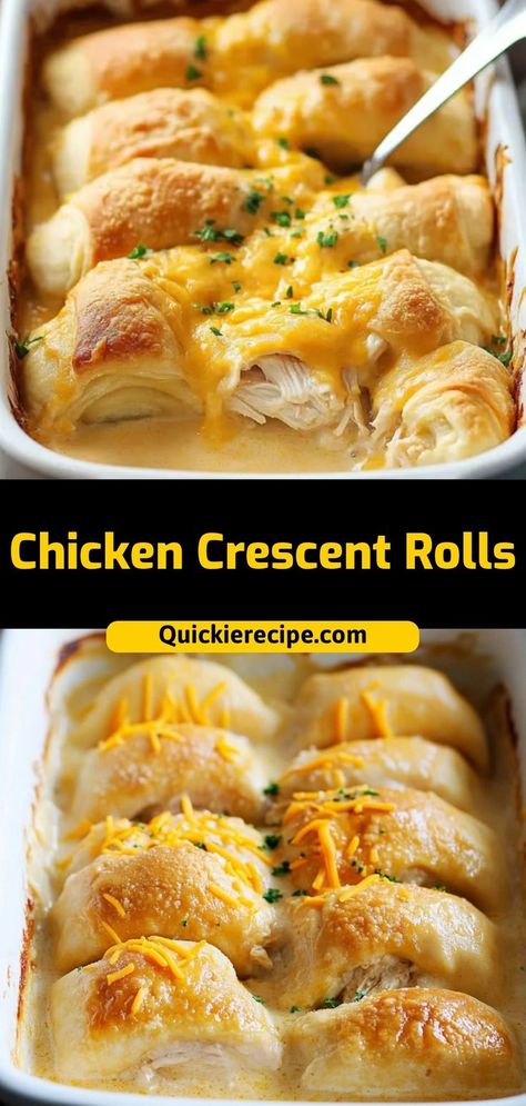 These Chicken Crescent Rolls are flaky, buttery, and stuffed with creamy chicken filling for a quick and satisfying meal or appetizer! Ingredients: 1 cup cooked chicken, shredded 1 can crescent rolls 1/4 cup cream cheese 1/4 cup shredded cheese A warm, savory treat that’s perfect for busy weeknights or parties Crescent Roll Appetizers Cream Cheese, Chicken Crescent Roll Casserole, Crescent Chicken, Crescent Roll Casserole, Chicken Crescent, Chicken Crescent Rolls, Cream Cheese Appetizer, Juicy Baked Chicken, Chicken Shredded