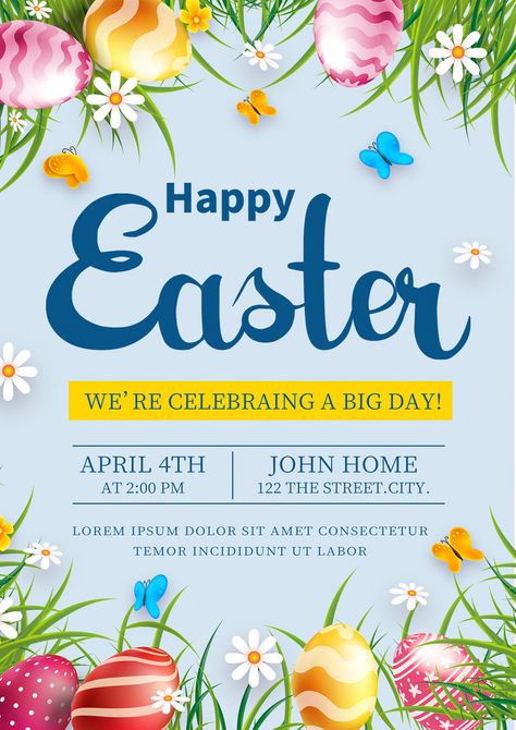 Emo Designs, Easter Poster, Minimalist Invitation, Blue Minimalist, Business Invitation, Art Invitation, About Easter, Blue Poster, Minimalist Wedding Invitations