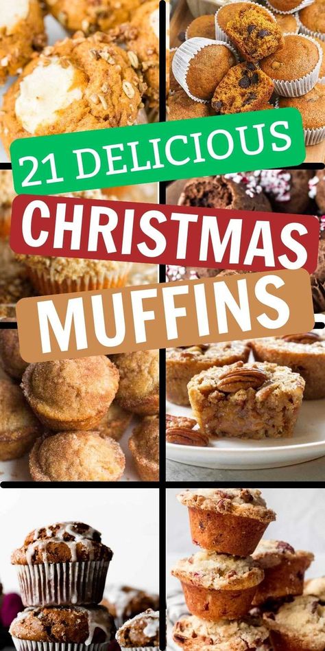 Are you ready to spread some holiday cheer with some delicious Christmas muffins? These 21 Christmas Muffins are perfect for the holidays. These Christmas Muffins are quick and easy and some of our favorites. You can easily make these muffins with simple ingredients to enjoy all holiday season. #christmasonadime #christmasmuffins #muffins #christmasbreakfast Mini Muffin Christmas Treats, Muffin Gift Ideas, Christmas Brunch Muffins, Muffin Recipes Christmas, Holiday Mini Muffins, Christmas Muffins For Kids, Christmas Breakfast Baked Goods, Christmas Muffins Recipes Easy, Muffins For Christmas