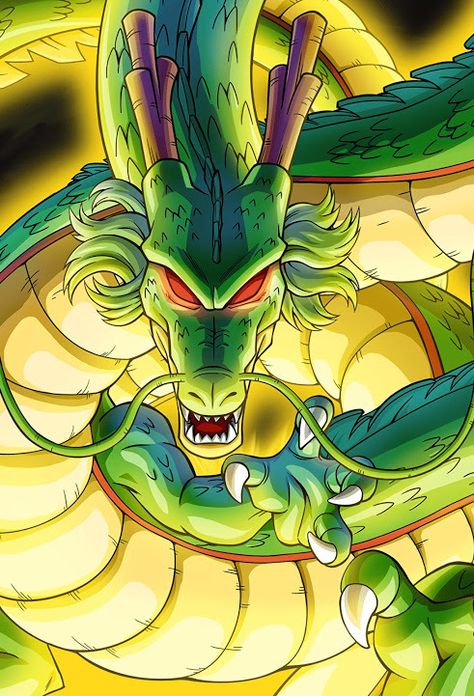 Shen Long Tattoo, Dragonball Art, Goku And Gohan, Z Tattoo, Dragon Ball Tattoo, Z Wallpaper, Goku Wallpaper, Cool Dragons, Green Dragon