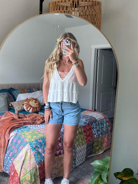 Full Boho Bandeau® Headband - … curated on LTK Cute Boho Aesthetic, Cute Fit Inspo Aesthetic, Warm Weather College Outfits, Natural Life Bandeau Top, Kings Island Outfit, Boho Outfits School, Free People Fits, Boho School Outfits, Boho Outfit Aesthetic