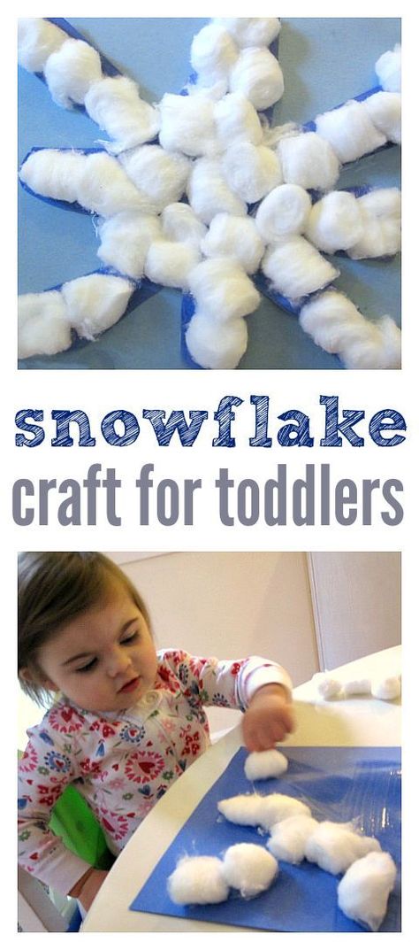 Awesome snowflake crafts for toddlers and kids. Cotton Ball Snowflakes, Snow Projects For Toddlers, Everest Vbs, Easy Snowflake, Winter Activities For Toddlers, Snowflake Crafts, Babies Christmas, Baby Mum, Craft For Toddlers