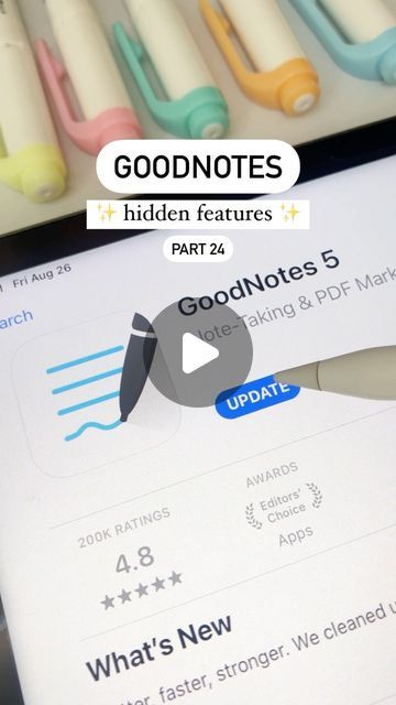 Neda | Digital Planning on Instagram: "No more unorganized notes 📝 ✋

A recent GoodNotes update brought us this new feature ✏️📔

Your quick note header will now automatically turn into the note title, making all your notes easy to find ✨

Tags:
#digitalplanning #digitalplanner #ipad #ipadplanner
#ipados #ipadair #ipadpro #applepencil
#planneraddict #weeklyplanner #studygram
#studyspo #inspiration #motivation #deskspace
#studyspace #bulletjournal #goodnotes #onenote
#notability #notion #organized #productivity" Study Space, Digital Planning, Planner Addicts, Good Notes, Whats New, Apple Pencil, Weekly Planner, Digital Planner, No More