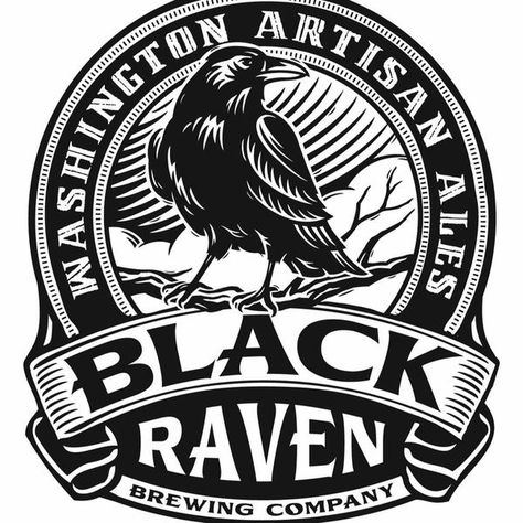 Brewery Logos, Stone Brewing, Raven Logo, Beer Label Design, Brewing Beer, Beer Art, Black Raven, Beer Logo, Beer Company