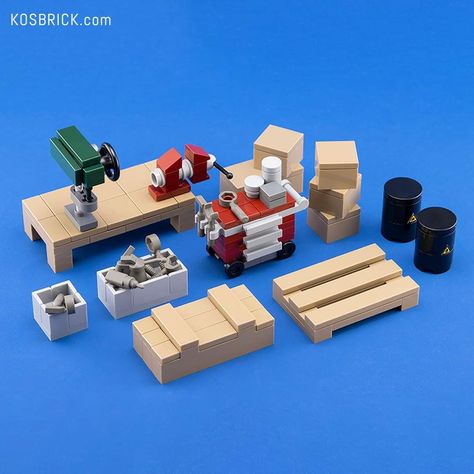 Lego Garage, Lego Workshop, Lego Mechanics, Lego Factory, Easy Lego Creations, Lego Machines, Lego Furniture, Lego Accessories, Workshop Garage